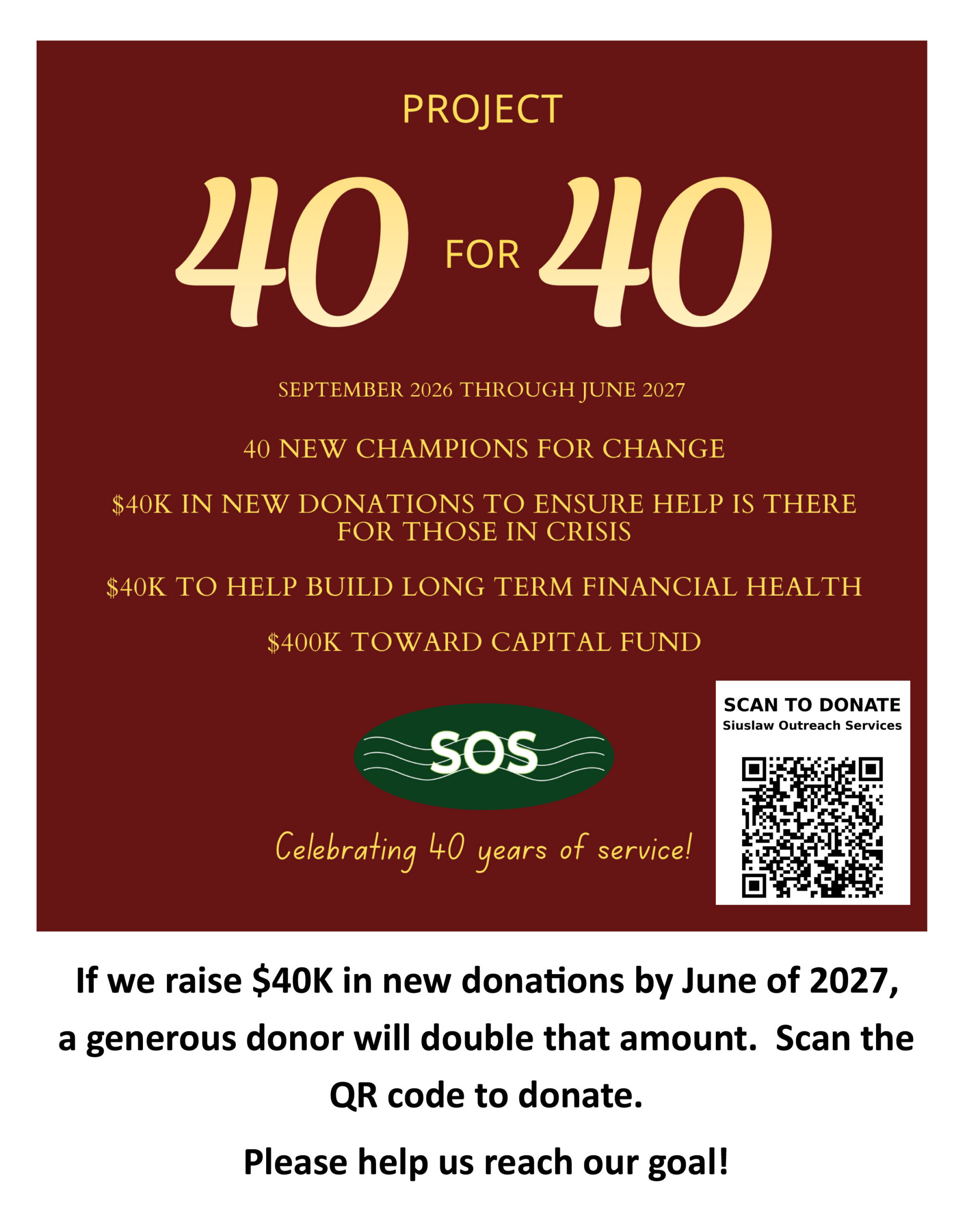 40 for 40 flyer